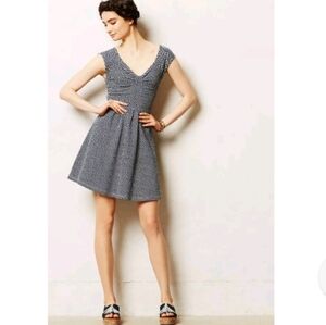 Anthropology Postmark Matilde fit & flare cross back diamond print dress